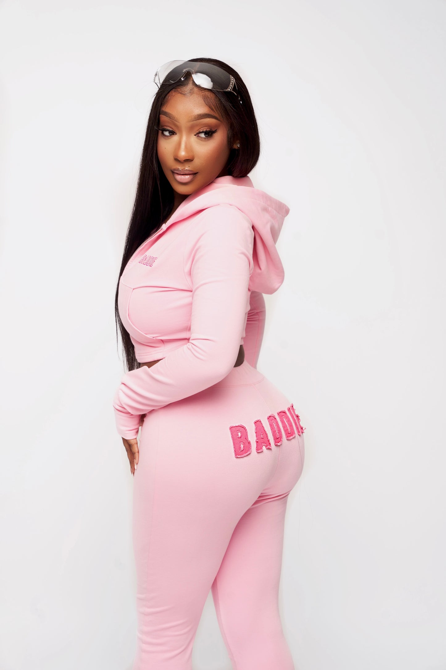 Distressed Suit Pink