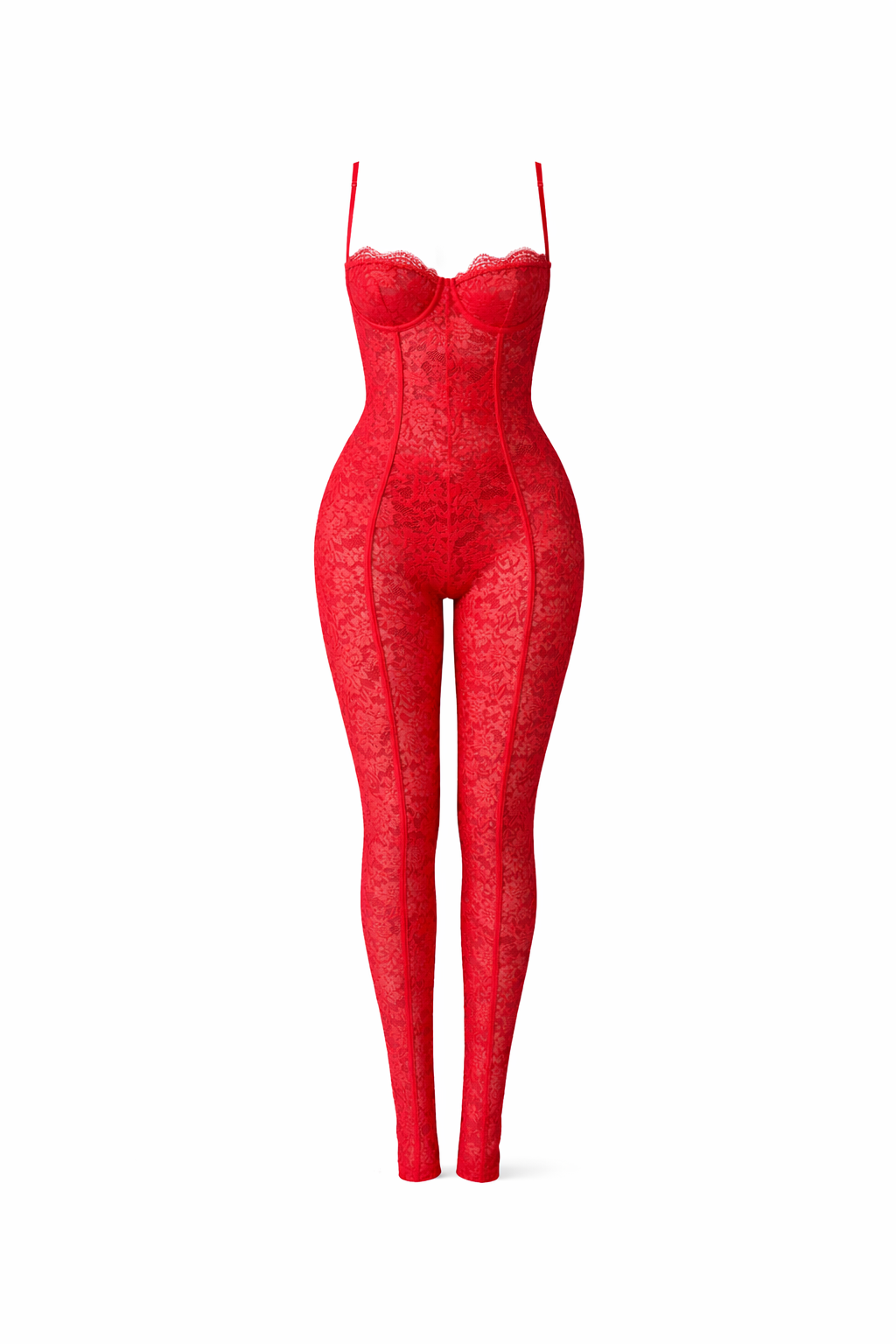 Red Lace Jumpsuit